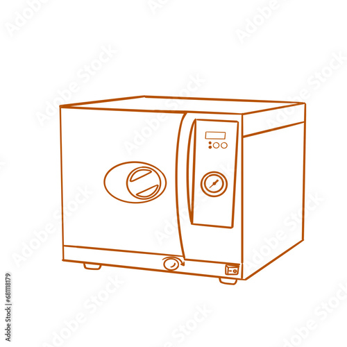 lab electronic appliances_closed autoclave_vector