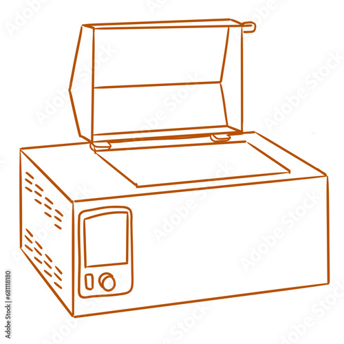 lab electronic appliances_opened waterbath_vector