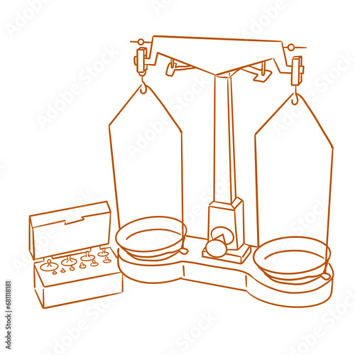 lab electronic appliances_Weighing scale_balance_vector
