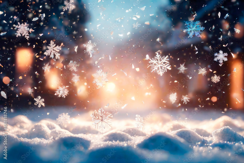 Abstract Christmas background with color mixing sparkling gold confetti. Winter blurred texture with snow and bokeh lights. Abstract Christmas background with color mixing sparkling gold confetti. Winter blurred texture with snow and bokeh lights.