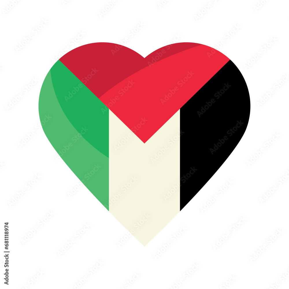 palestine flag in heart shape palestine flag in heart shape