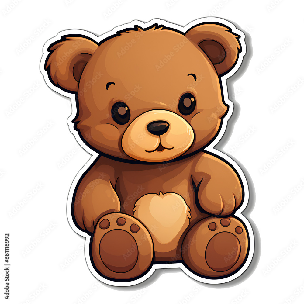 Teddy Bear Sticker Isolated on Transparent Background Generative AI Teddy Bear Sticker Isolated on Transparent Background Generative AI