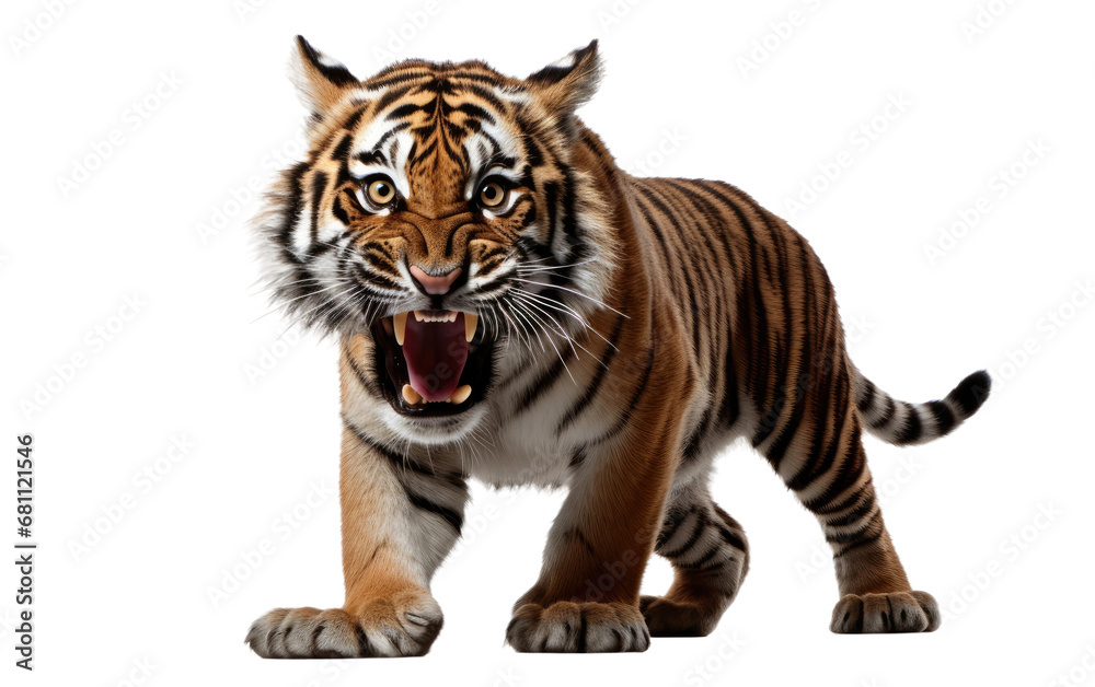 A Closer Look at the Softness of the Tiger Plush on a Clear Surface or PNG Transparent Background.