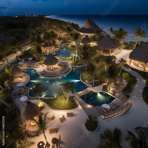 Beach Vacation Property Overview at Night