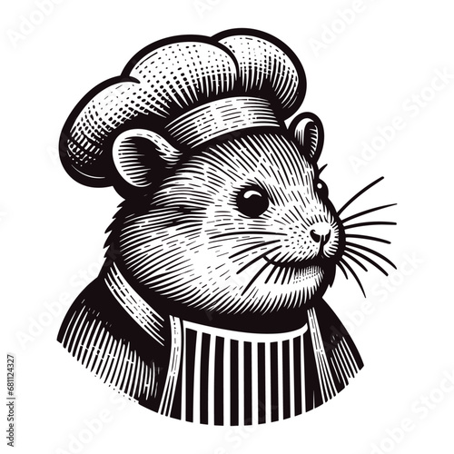 hamster wearing a chef hat sketch