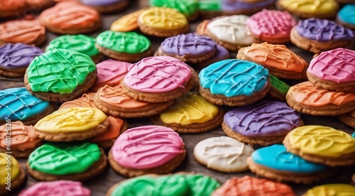 delicious sweets on abstract background, sweets, chocoltae, donuts, sweet colored biscuits