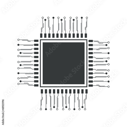 circuit electric microchip illustration