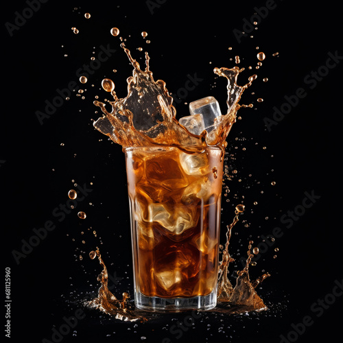 Obraz na płótnie cube splash in a glass of coffee w salonie