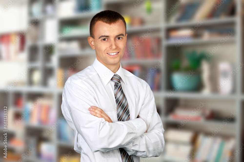 Smile man teacher in school to study Smile man teacher in school to study