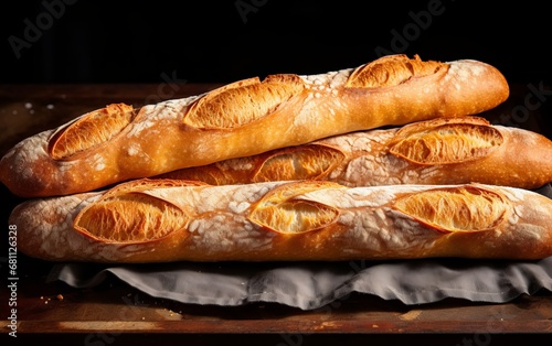 French breads in a bakery