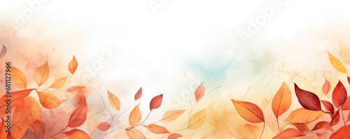 Autumn leaves seasonal background illustration. Generative ai