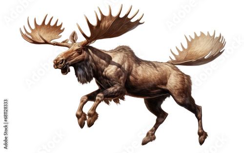 A Realistic Depiction of the Musical Moose Mobile on a Clear Surface or PNG Transparent Background.