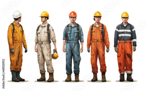 The Realistic Oil Refinery Worker Uniform Display on a Clear Surface or PNG Transparent Background.