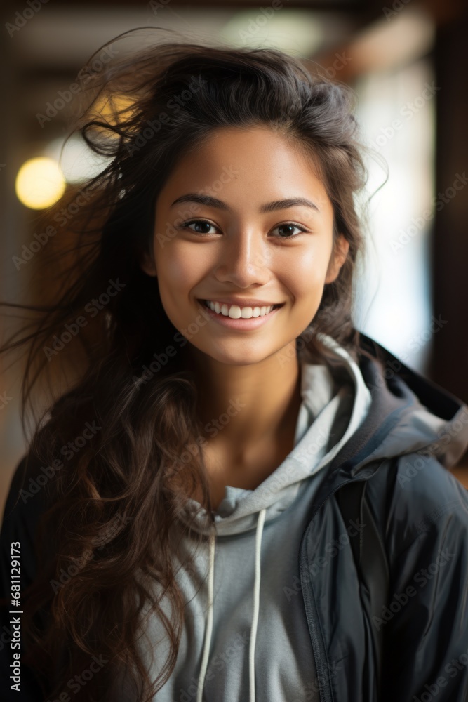 A beautiful indonesian college girl, smiling A beautiful indonesian college girl, smiling