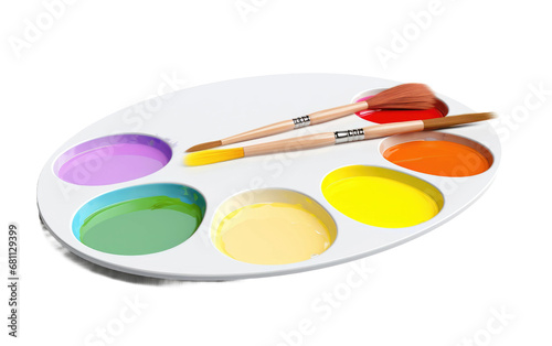 A Realistic Image of the Paper Palette, an Artistic Explosion on a Clear Surface or PNG Transparent Background.