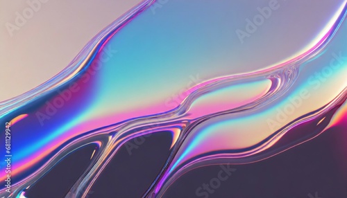 holographic fluid water stream glossy reflection spectrum wavy surface y2k wallpaper background illustration generative ai photo