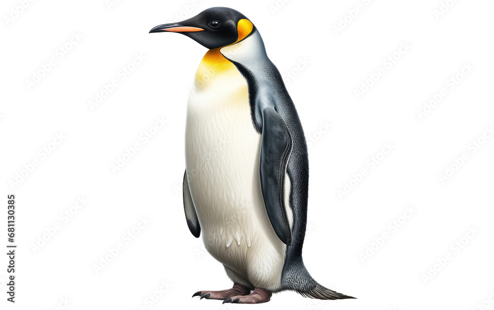 Fototapeta premium A Realistic Image of the Penguin in Antarctic Beauty on a Clear Surface or PNG Transparent Background.