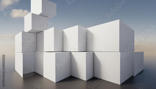 white cubes illustration