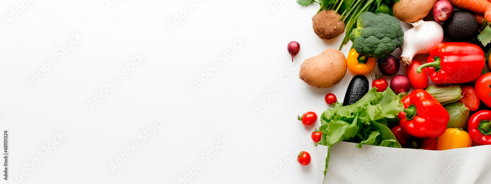 Package with vegetables isolate on a white background. Generative AI,