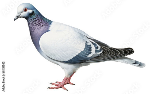 A Realistic Image of a Pigeon in the Cityscape on a Clear Surface or PNG Transparent Background. © Usama