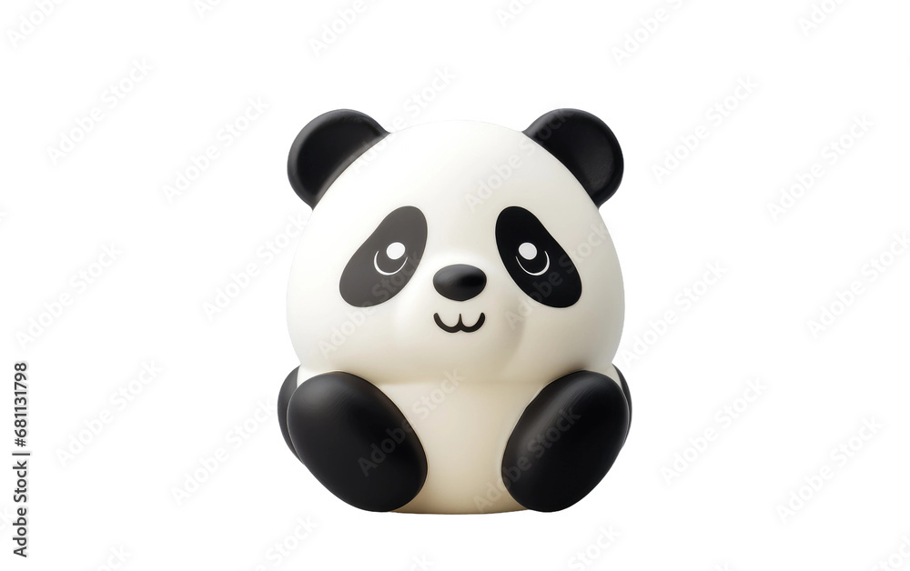 Naklejka premium A Realistic Image of the Playful Panda Rattle on a Clear Surface or PNG Transparent Background.