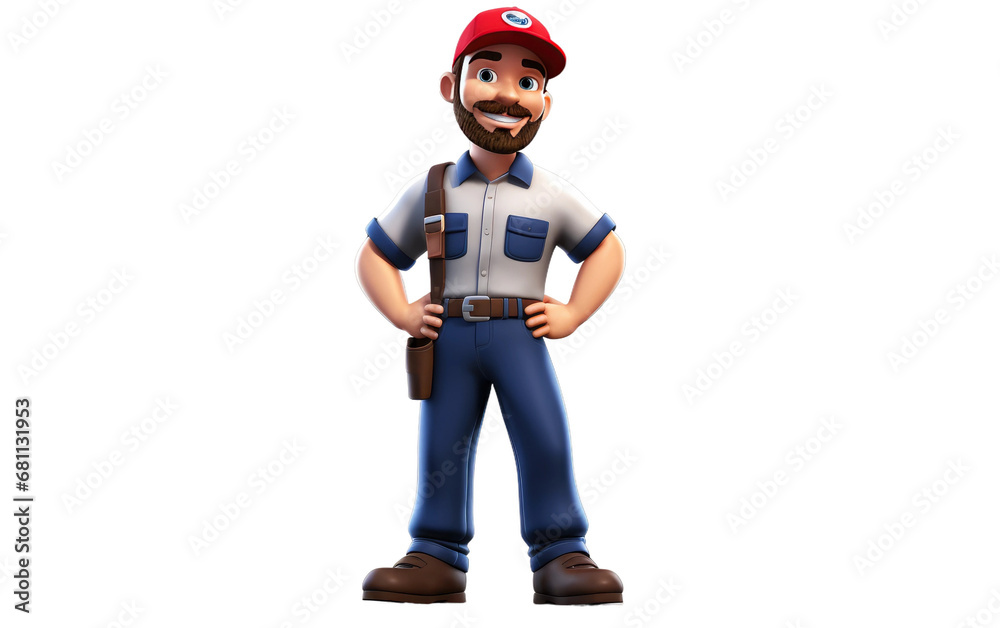A Realistic Image of the Plumber Uniform on a Clear Surface or PNG