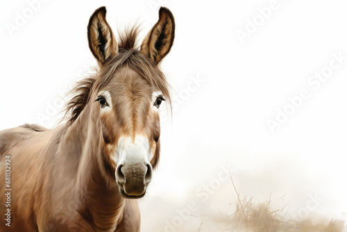 brown horse and donkey portrait