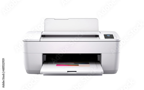 A Realistic Image of the Printer, A High-Performance Device Translating Ideas into Tangible Reality on a Clear Surface or PNG Transparent Background.