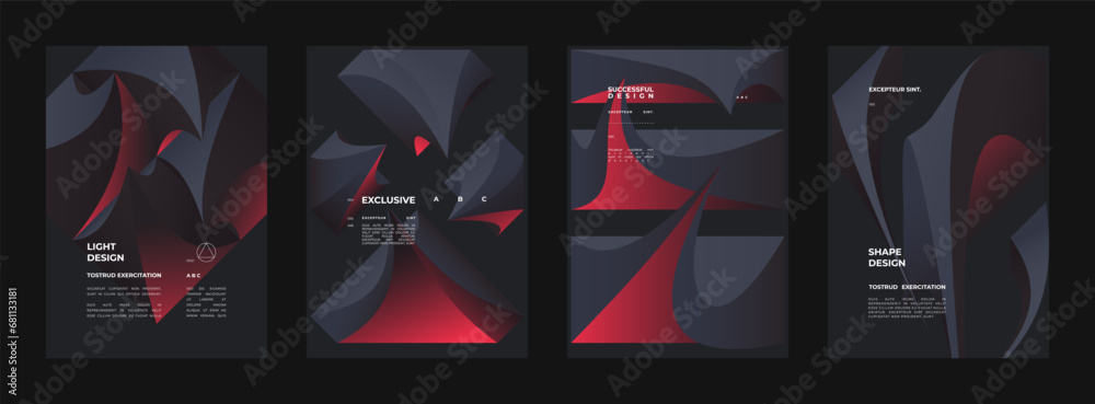 Abstract set Placards, Posters, Flyers, Banner Designs. Vertical A4 ...