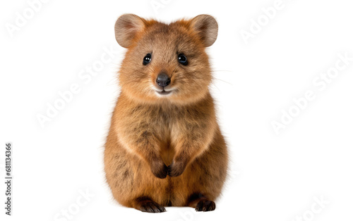 A Realistic Image of the Quizzical Quokka Doll on a Clear Surface or PNG Transparent Background.