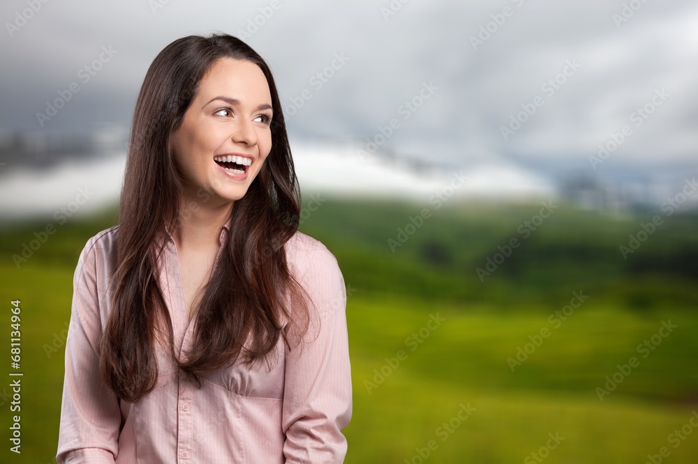 Fitness breathing young woman outdoor Fitness breathing young woman outdoor