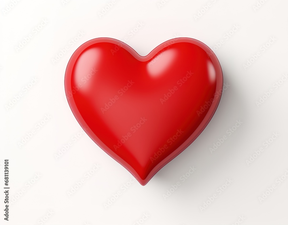 red heart on a white background. This look is perfect for Valentine's Day or any other romantic occasion.