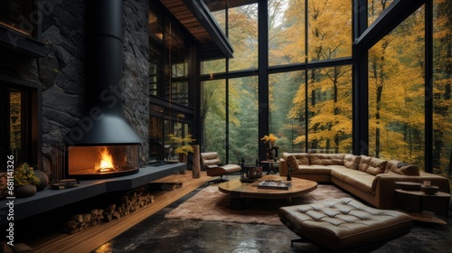 beautiful house in the forest