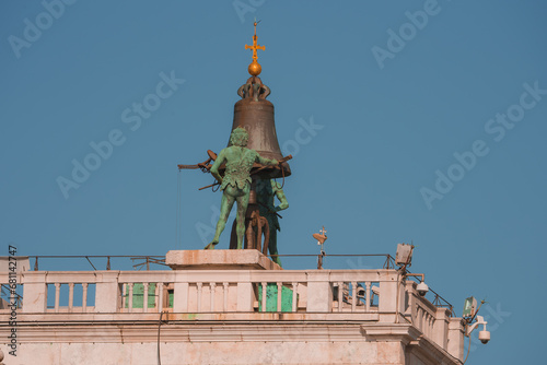 Ancient astronomical clock - Torre dell' Orologio - in the St. Marks Square in Venice Italy
