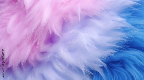 eco-fur bedspread  faux fur is in fashion  in soft pink and blue tones. Abstract wool texture like cotton candy close-up