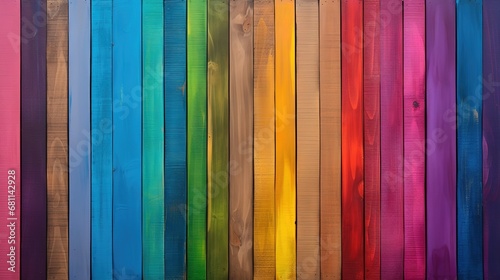 rustic rainbow colorful wall painting of boards and wood texture, wood background, panoramic banner, long, rainbow painting, LGBT colors