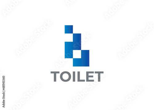 Toilet logo design template