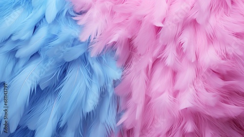 eco-fur bedspread, faux fur is in fashion, in soft pink and blue tones. Abstract wool texture like cotton candy close-up