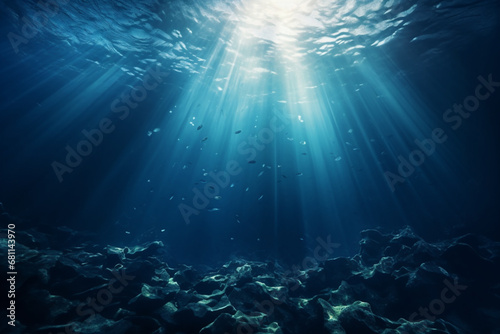 underwater scene with bubbles photo
