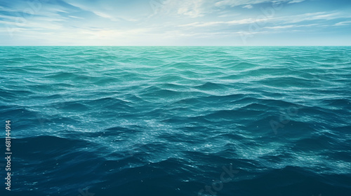 The blue-green surface of the ocean