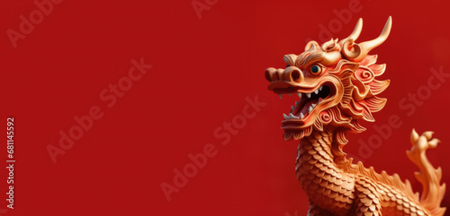 Chinese New Year, dragon on red background