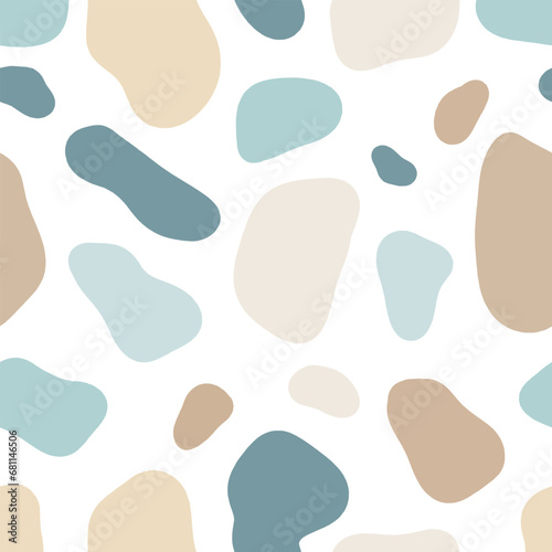 Wallpaper Mural  doodle spots boho seamless pattern season blue beige skrapbook digital paper Torontodigital.ca
