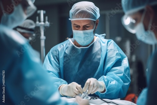 A dedicated surgeon in an operating room, focused on a life-saving procedure