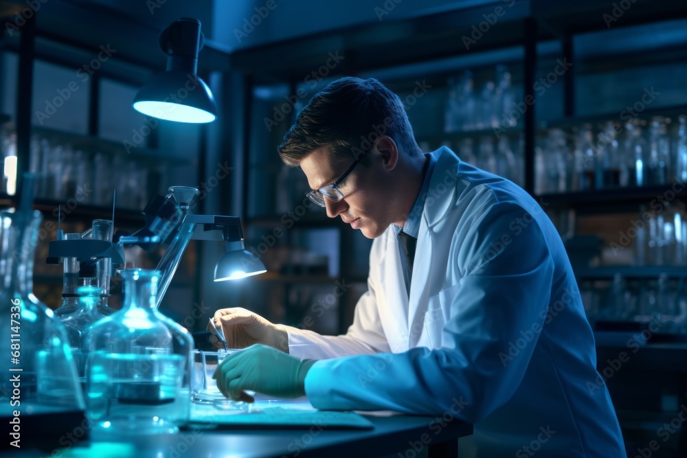 A doctor in a research lab, making groundbreaking discoveries for future medical advancements A doctor in a research lab, making groundbreaking discoveries for future medical advancements