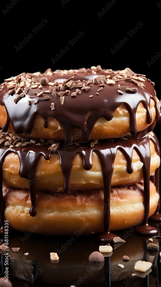 Chocolate almond and glazed doughnut on a black background ,Chocolate day, Valentines Day, Valentines week
Chocolate almond and glazed doughnut on a black background ,Chocolate day, Valentines Day, Valentines week