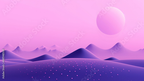 Alien landscape with moon
