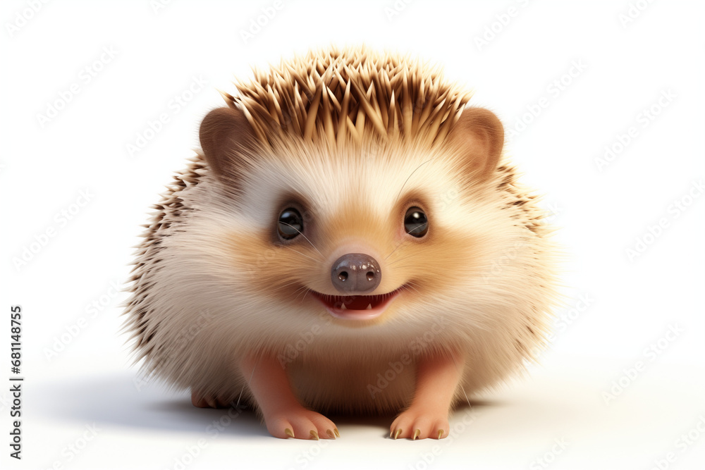 a little & cute wild happy hedgehog isolated on a white background. hedgehog with a smile or laughing. a little & cute wild happy hedgehog isolated on a white background. hedgehog with a smile or laughing.