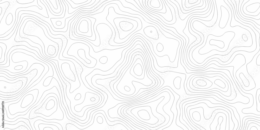 Seamless pattern wave lines Topographic map. Geographic mountain relief. Abstract lines background. Contour maps. Vector illustration, Topo contour map on white background, Topographic contour lines.