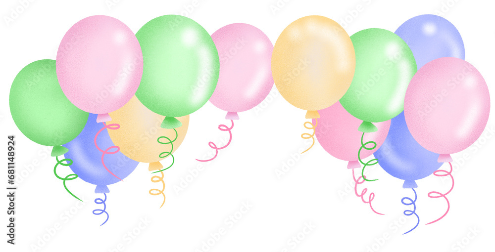 Balloons party pastel