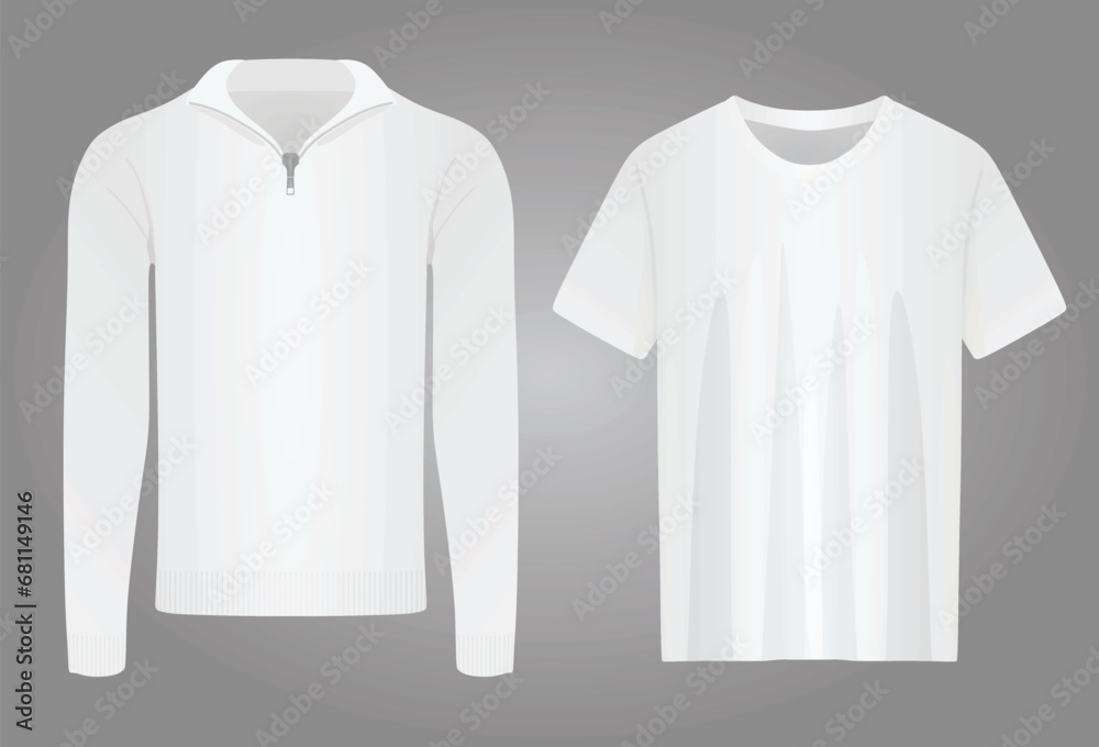 V neck long sleeve t shirt and short sleeve t shirt. vector V neck long sleeve t shirt and short sleeve t shirt. vector